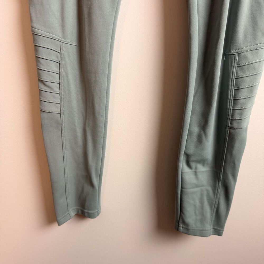 Athleta Delancey Moto Tight Leggings Women Small Green High Rise Zip Ankle 27” - Picture 8 of 16